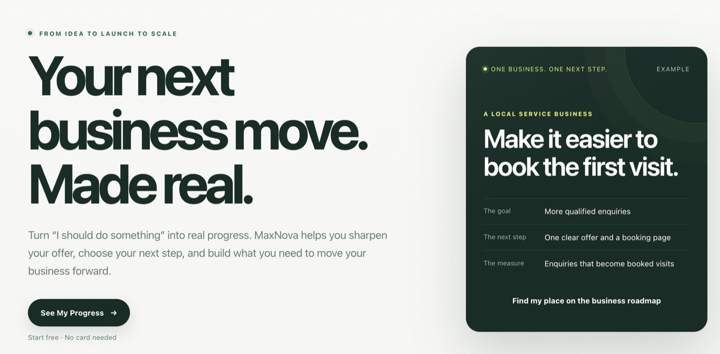 MaxNova home page